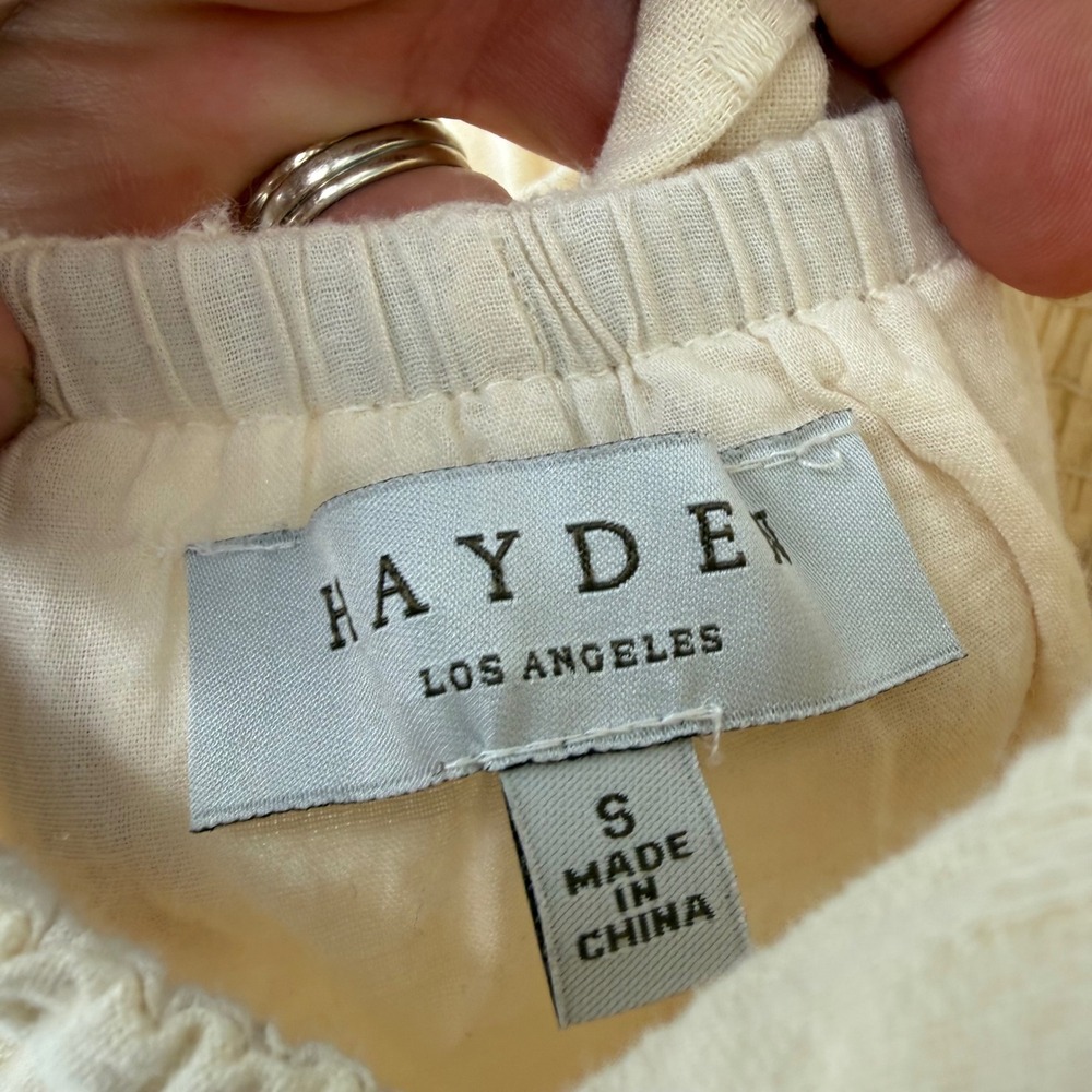 HAYDEN LOS ANGELES BUTTER YELLOW SMOCKED BODICE MINI DRESS SMALL - Picture 8 of 8